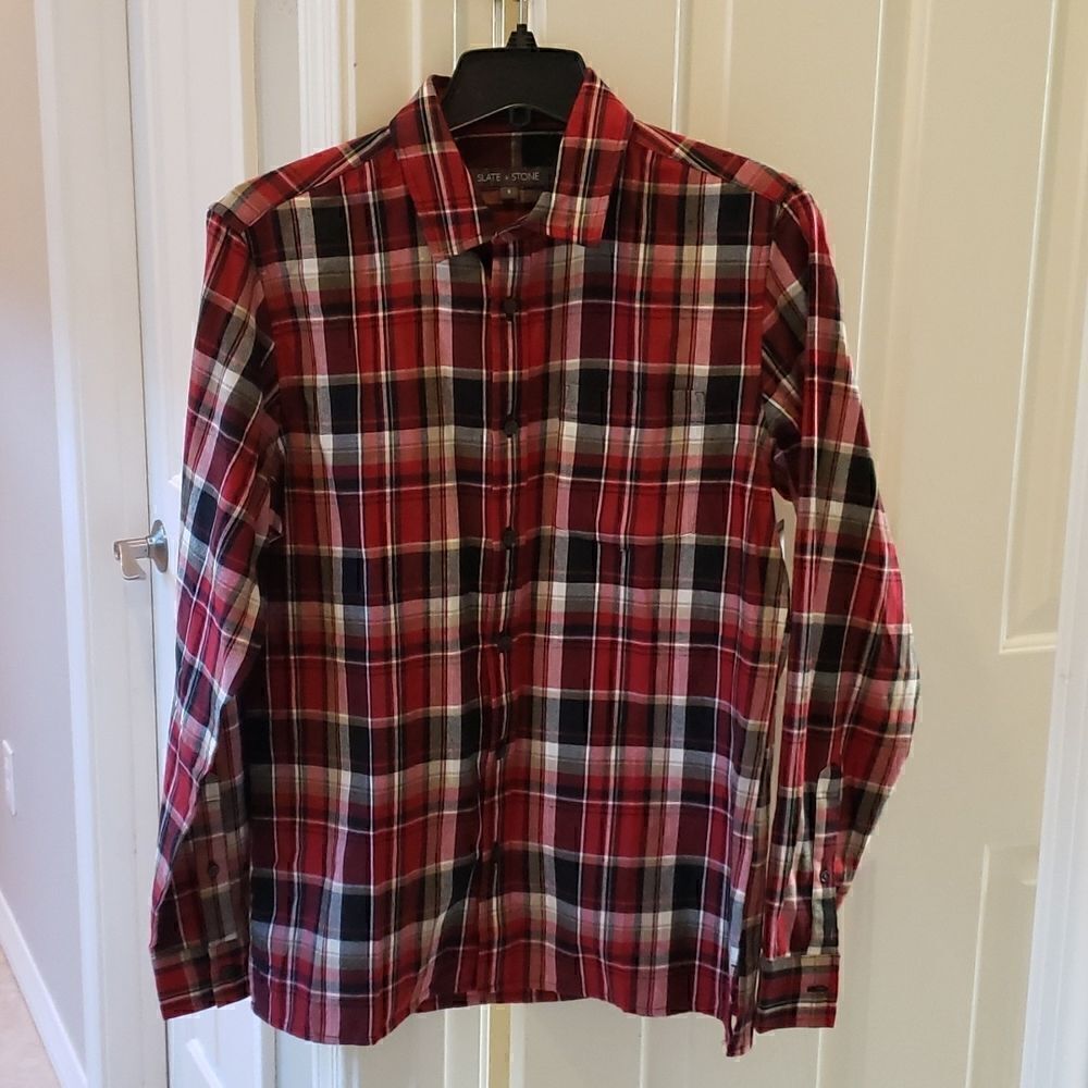 Slate & Stone Men's Plaid Button Down Shirt Small NEW